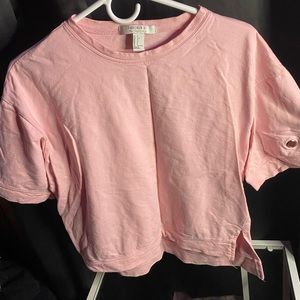 Pink Oversized Short Sleeve Shirt
